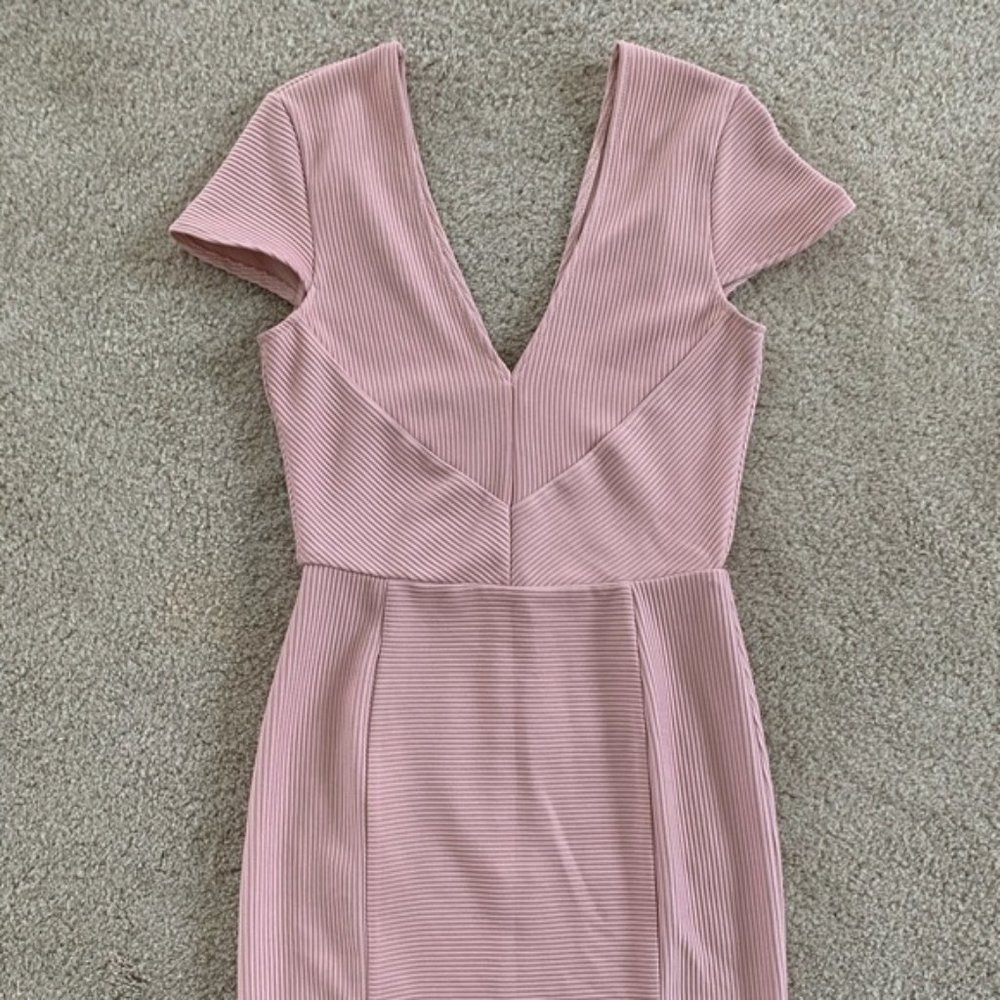 ASOS Seamed Structured Rib Bodycon Dress - Picture 2 of 5